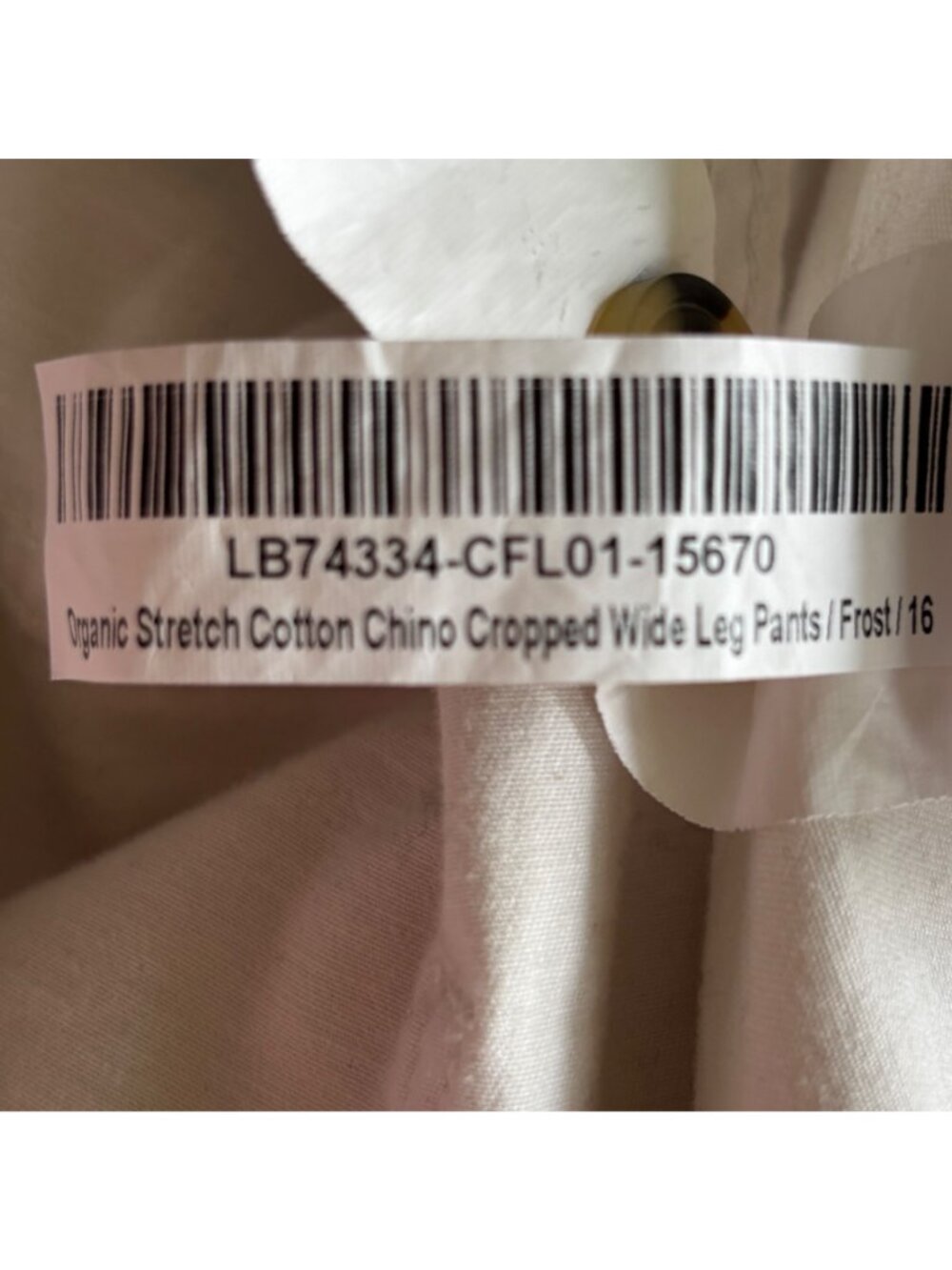 Quince Organic Stretch Cotton Chino Cropped Wide Leg Pants Frost White Sz16 NWOT - Picture 11 of 11